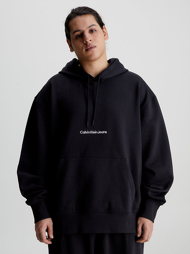 CK Black Plus Size Logo Hoodie undefined men Calvin Klein