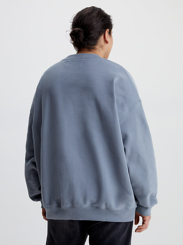 grey monogramm-sweatshirt in großen größen für herren - calvin klein jeans