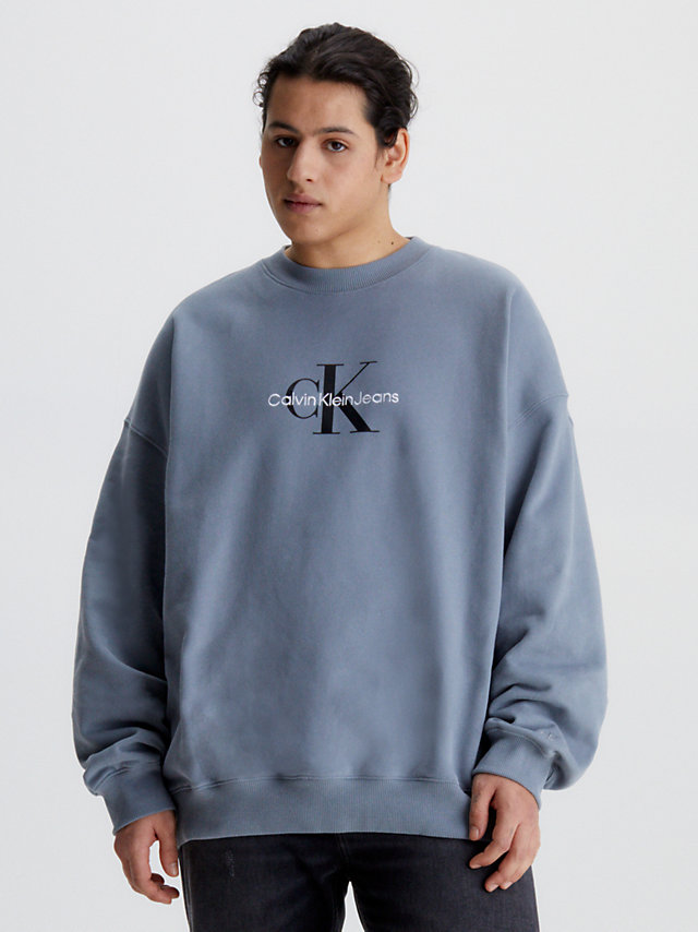 Overcast Grey > Monogramm-Sweatshirt In Großen Größen > undefined Herren - Calvin Klein