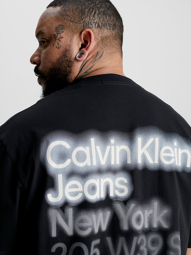 black plus size back logo t-shirt for men calvin klein jeans