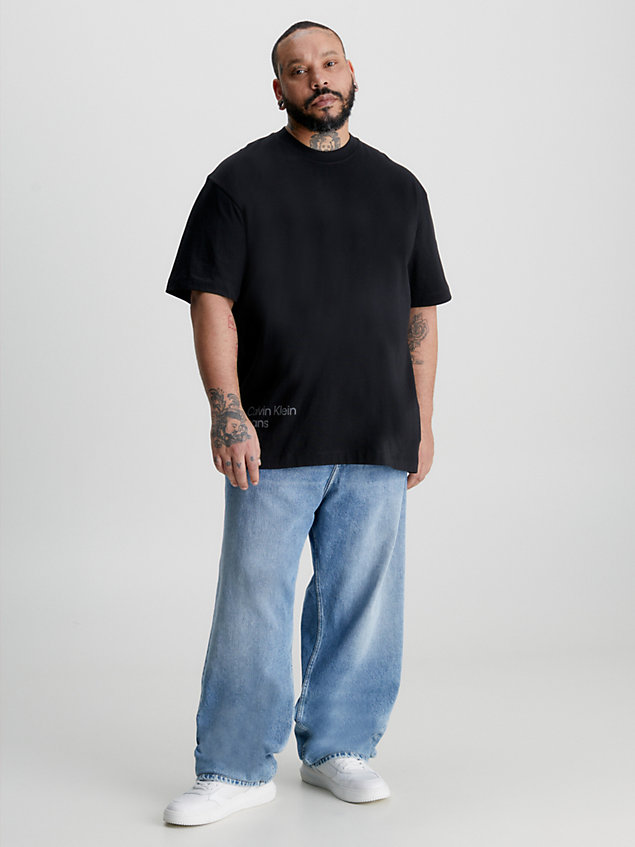 black plus size back logo t-shirt for men calvin klein jeans