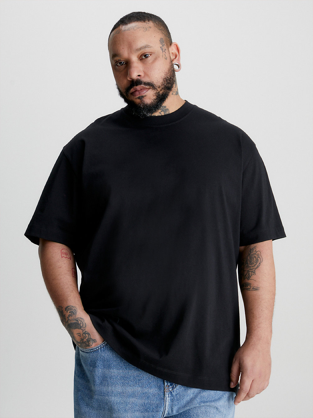 CK BLACK T-Shirt Grande Taille Avec Logo Dans Le Dos undefined hommes Calvin Klein