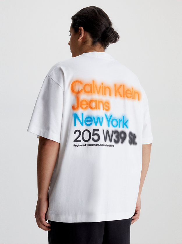 BRIGHT WHITE Plus Size Back Logo T-shirt for men CALVIN KLEIN JEANS