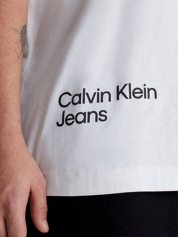 BRIGHT WHITE Plus Size Back Logo T-shirt for men CALVIN KLEIN JEANS