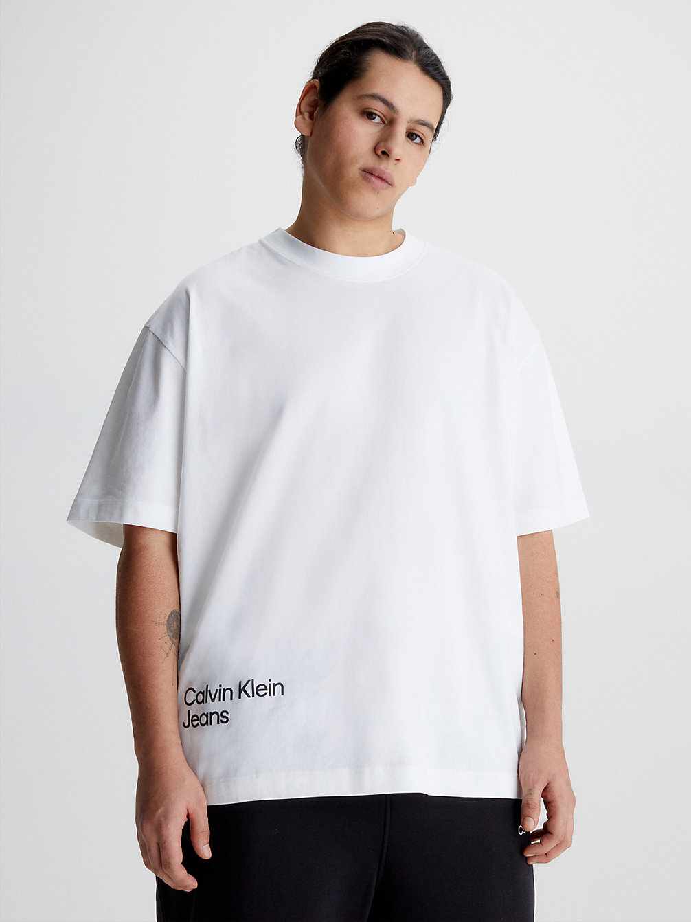 BRIGHT WHITE > Grote Maat T-Shirt Met Logo Achter > undefined heren - Calvin Klein