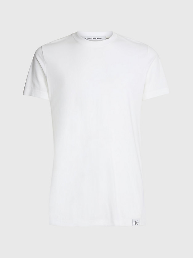 BRIGHT WHITE Schmales T-Shirt mit Logo-Etikett für Herren CALVIN KLEIN JEANS