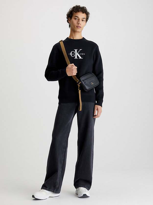 CK BLACK Monogramm-Pullover aus Bio-Baumwolle für Herren CALVIN KLEIN JEANS