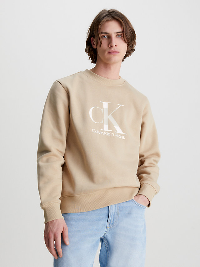 Travertine Monogram Sweatshirt undefined men Calvin Klein