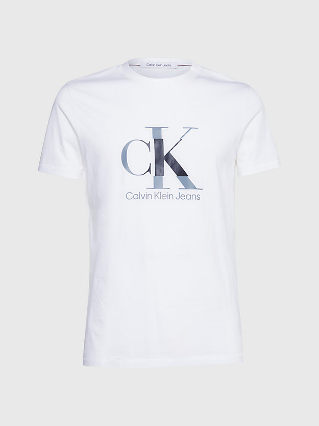 BRIGHT WHITE Camiseta slim con monograma de hombre CALVIN KLEIN JEANS