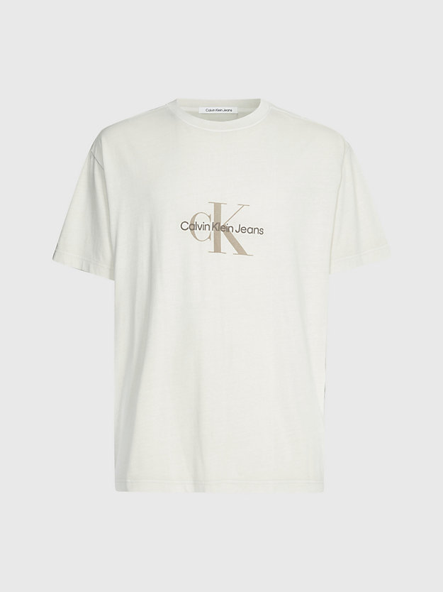 CLASSIC BEIGE T-shirt relaxed avec monogramme for hommes CALVIN KLEIN JEANS