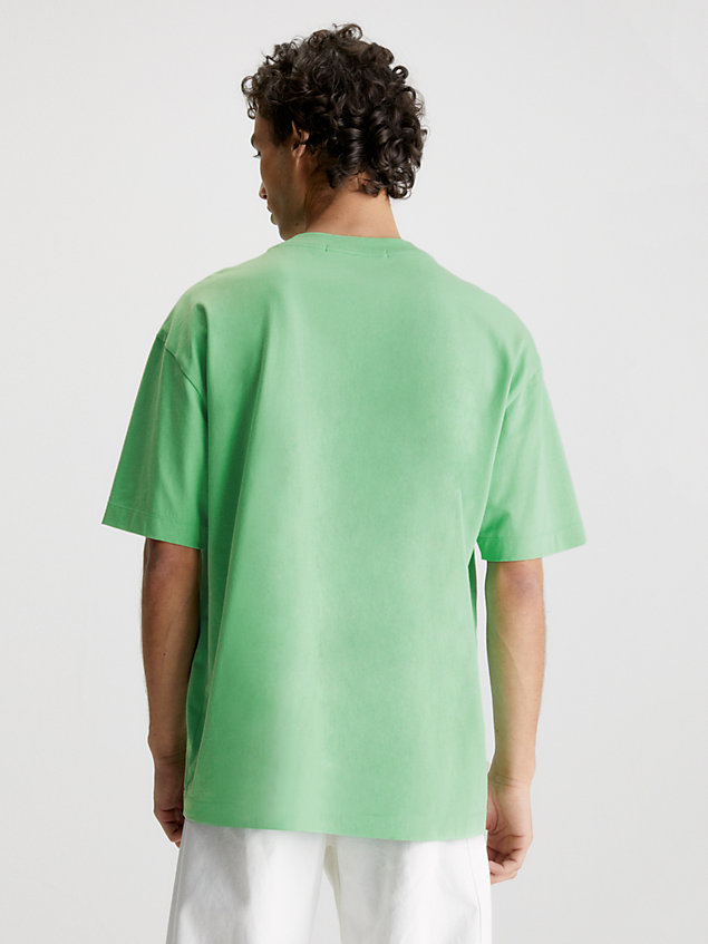 camiseta oversized con monograma green de hombre calvin klein jeans
