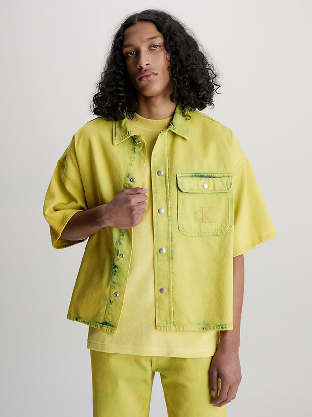 camiseta denim oversized de manga corta yellow de hombre calvin klein jeans