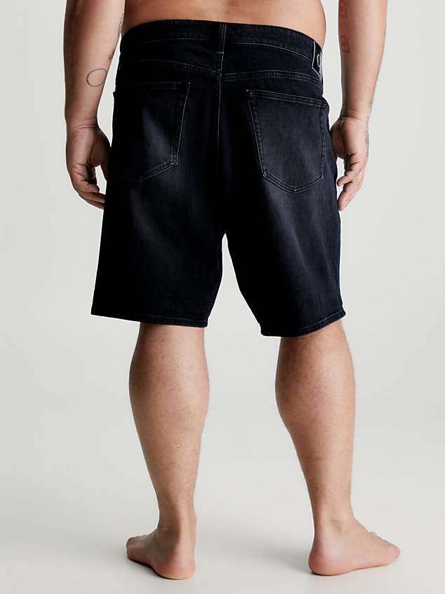 shorts denim de talla grande black de hombre calvin klein jeans