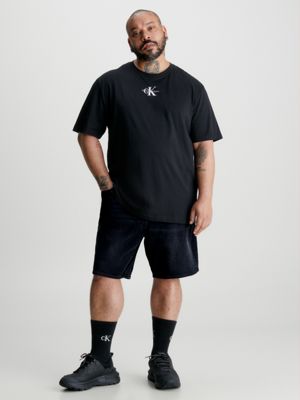 Mens plus size denim on sale shorts