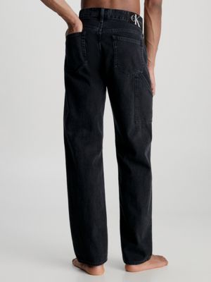 Vintage Baggy Jeans voor Vrouw Mannen Wijde Pijpen Y2K Jeans Streetwear Cargo Broek Hip Hop Jeans Losse Fit Dans Skateboard Dans Denim Broek Effen Gewassen Denim Jeans met Zakken, Zwart, L