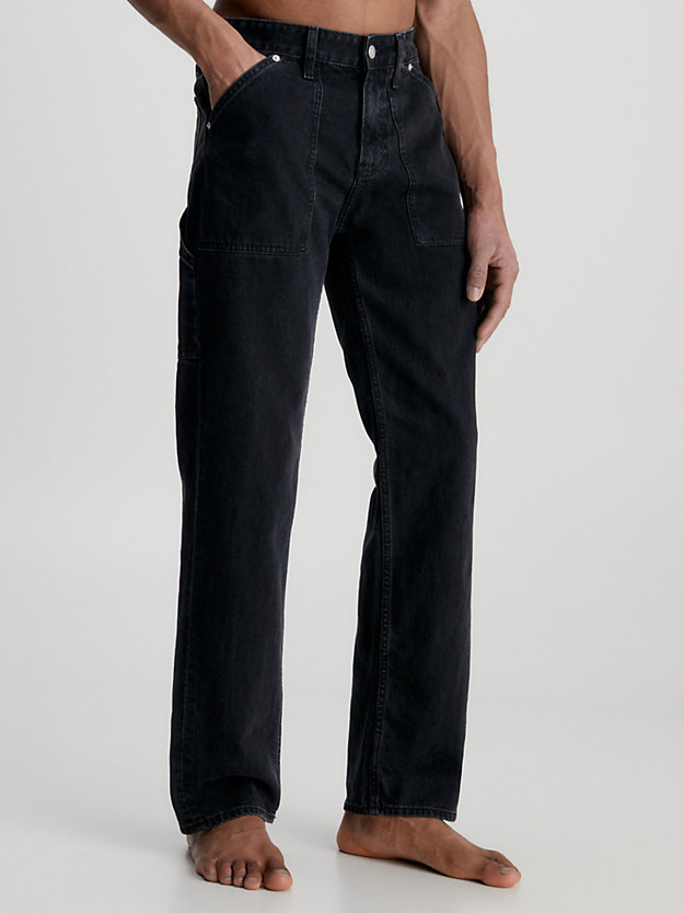 DENIM BLACK 90's Straight Utility Jeans for men CALVIN KLEIN JEANS