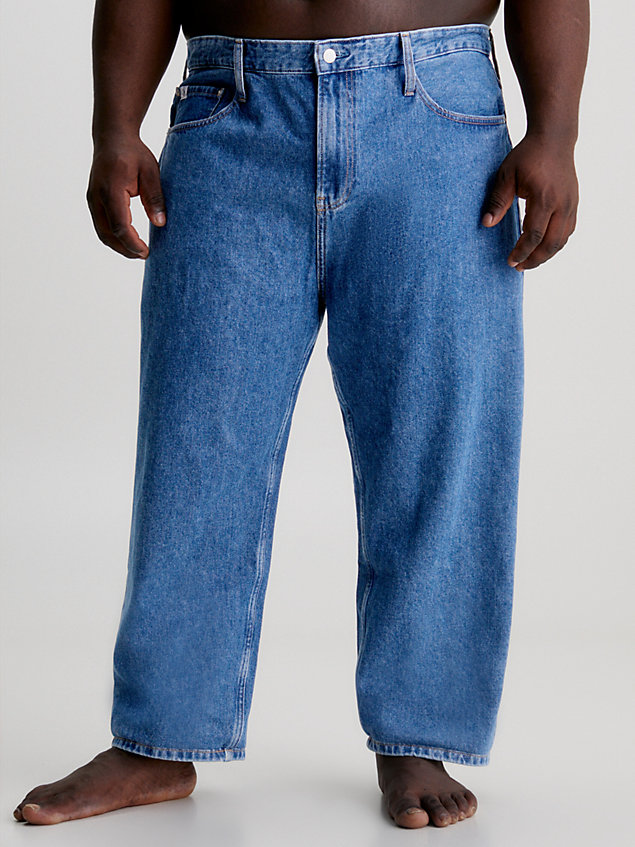 blue 90's straight cropped jeans für herren - calvin klein jeans