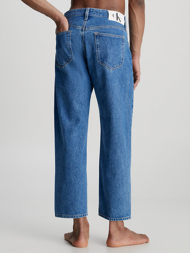 denim medium jeansy cropped straight w stylu lat 90. dla mężczyźni - calvin klein jeans
