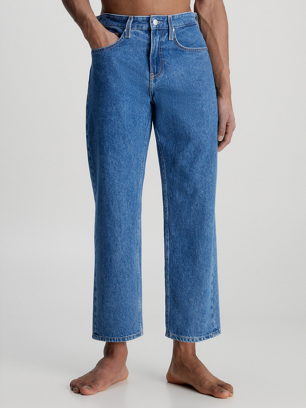 DENIM MEDIUM 90's Straight Cropped Jeans undefined men Calvin Klein