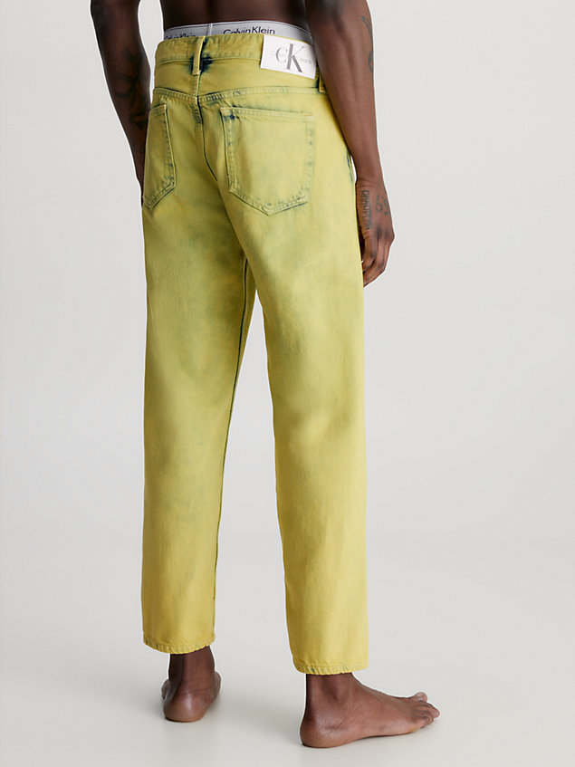 90's straight cropped jeans yellow da uomo calvin klein jeans