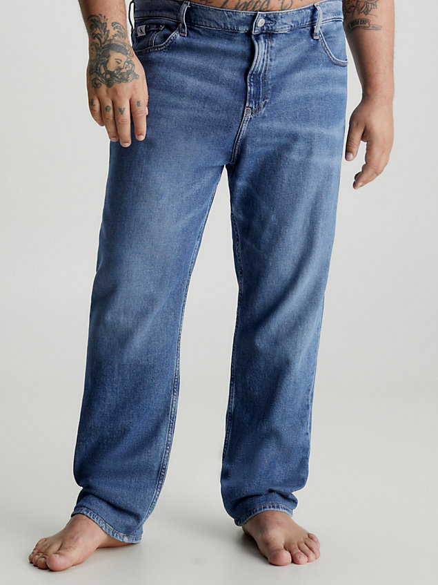 blue zwężane jeansy plus size dla mężczyźni - calvin klein jeans