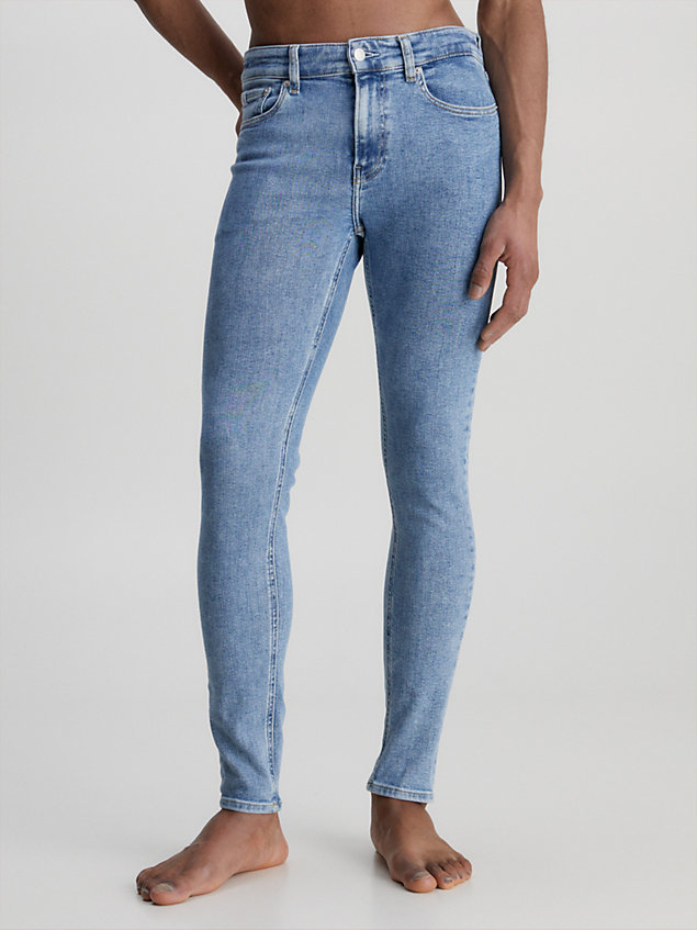 jeans vestibilità super skinny blue da uomo calvin klein jeans