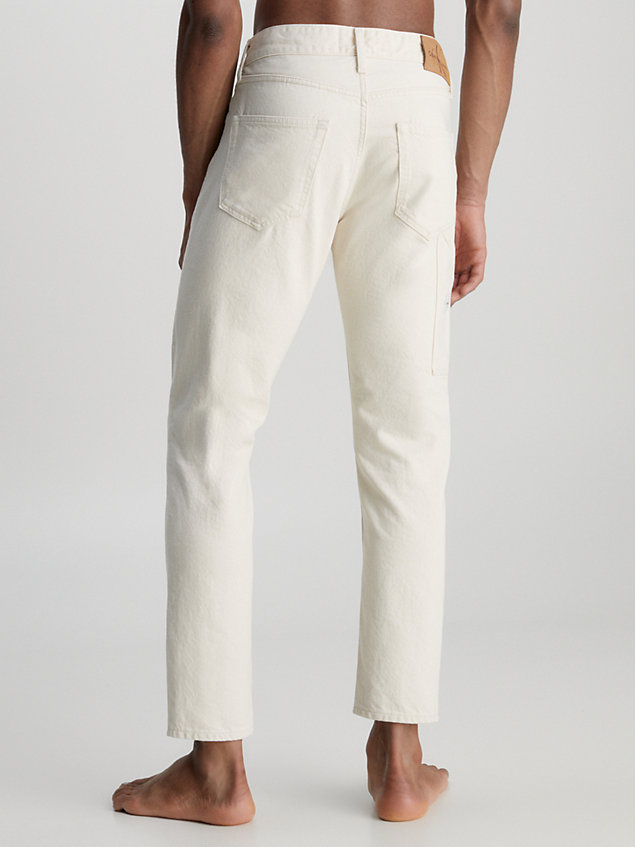 beige recycelte utility dad jeans für herren - calvin klein jeans