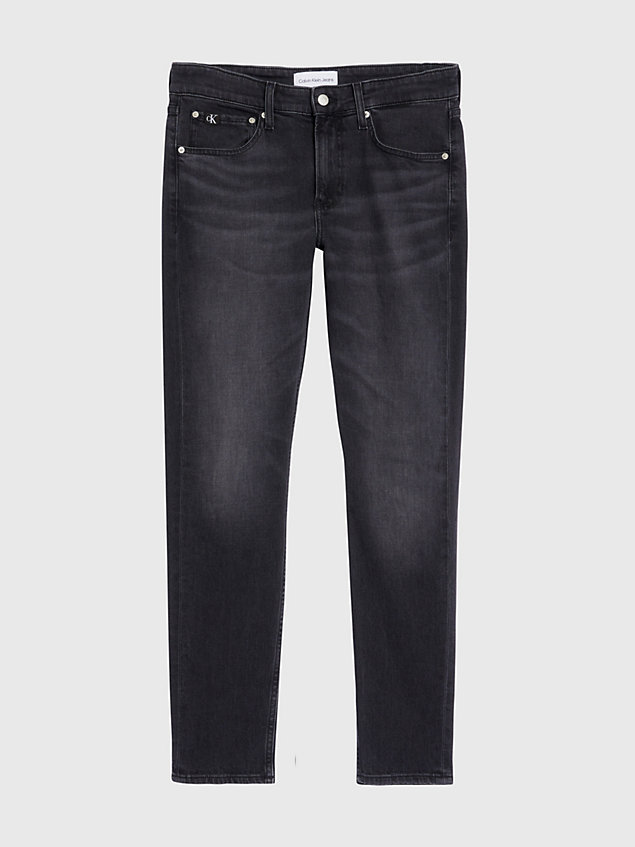 black slim fit tapered jeans für herren - calvin klein jeans