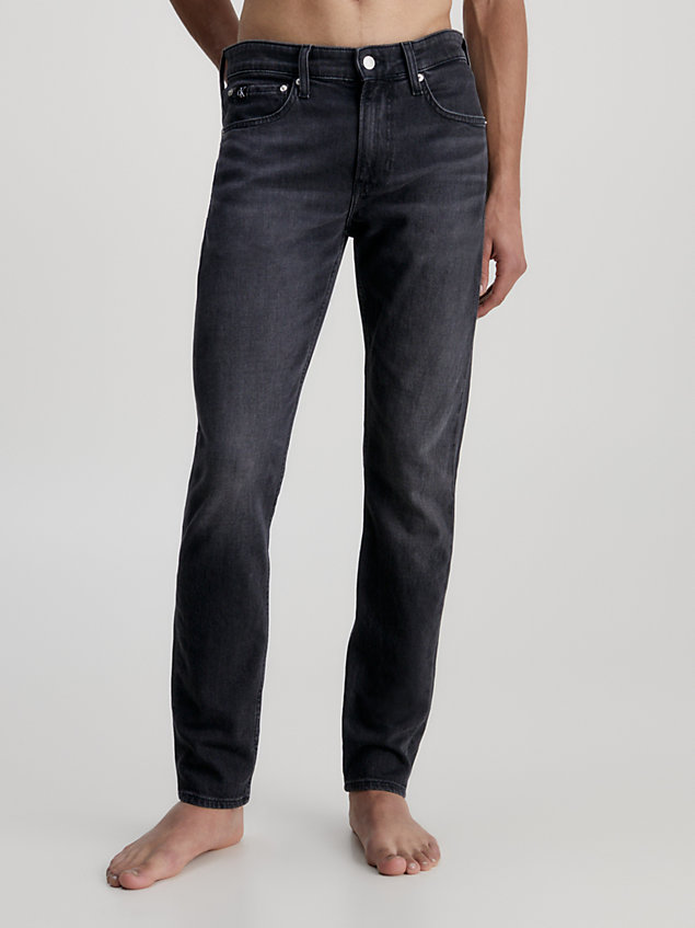 black slim fit tapered jeans voor heren - calvin klein jeans