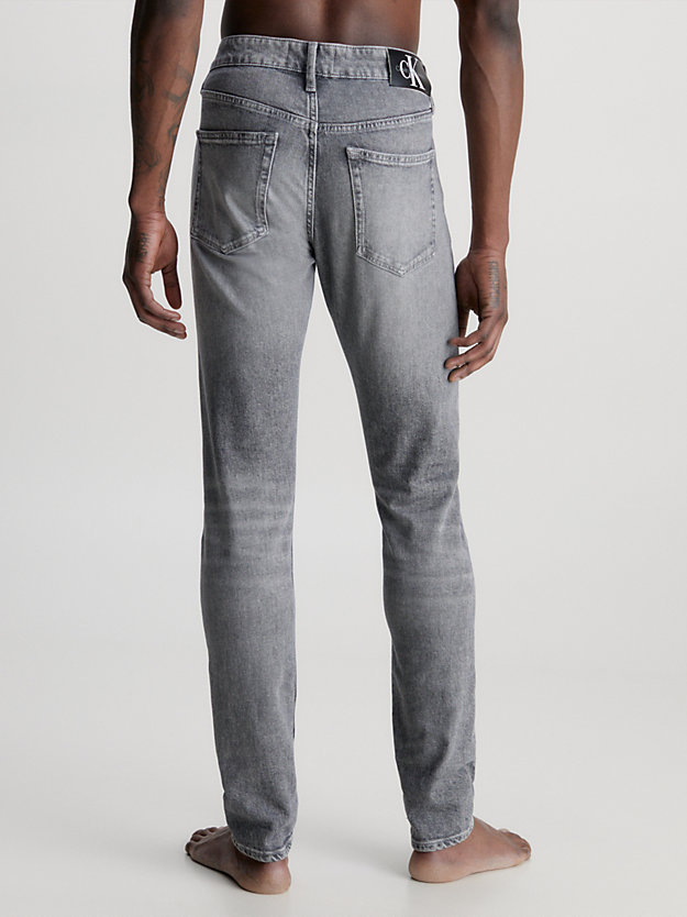 denim grey slim fit tapered jeans for men calvin klein jeans