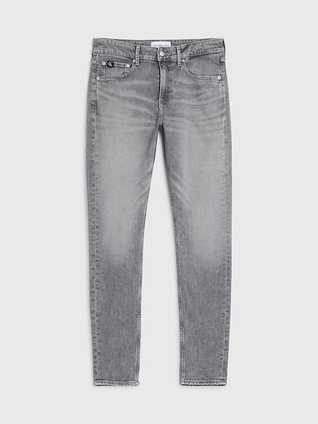 grey slim fit tapered jeans for men calvin klein jeans