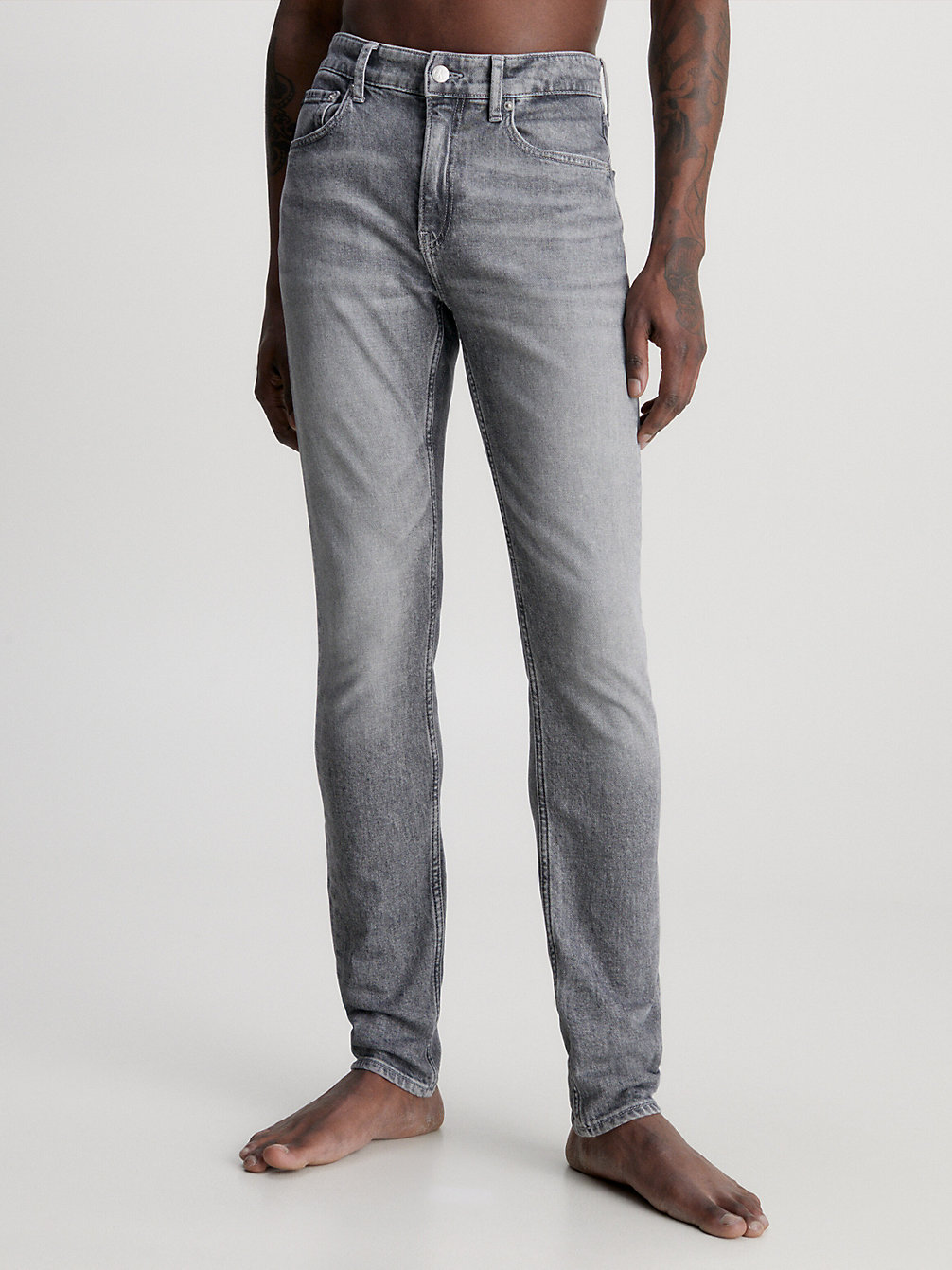 DENIM GREY > Slim Fit Tapered Jeans > undefined heren - Calvin Klein