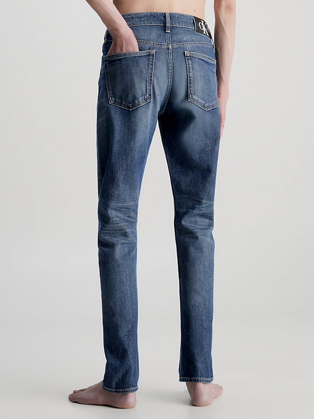 denim dark slim fit tapered jeans for men calvin klein jeans