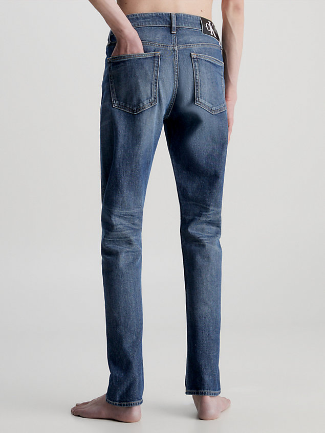blue jeansy tapered o wąskim kroju dla mężczyźni - calvin klein jeans