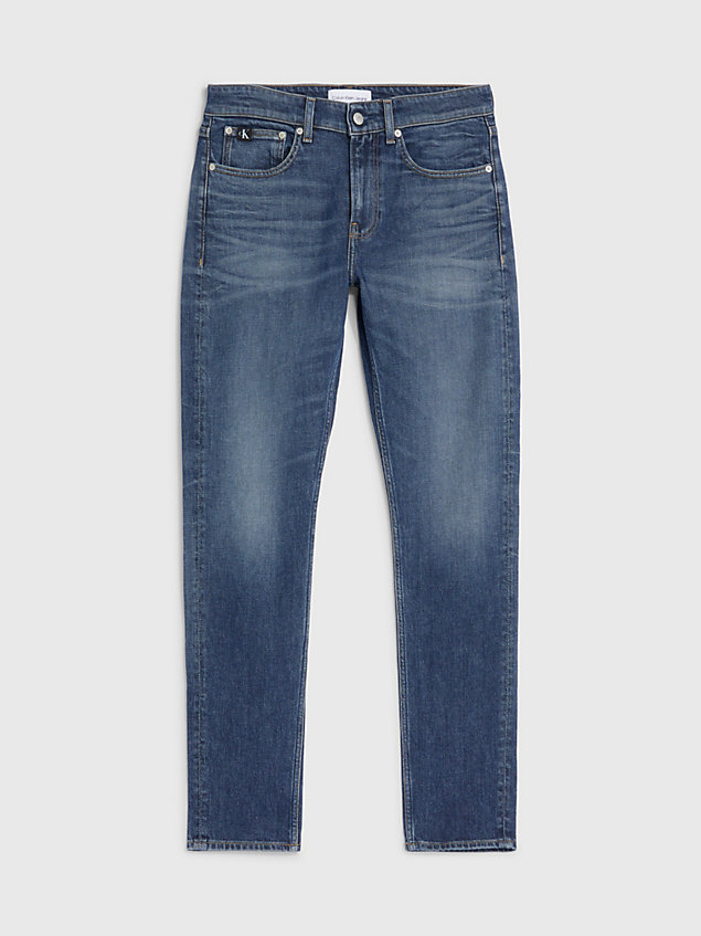 blue slim fit tapered jeans voor heren - calvin klein jeans