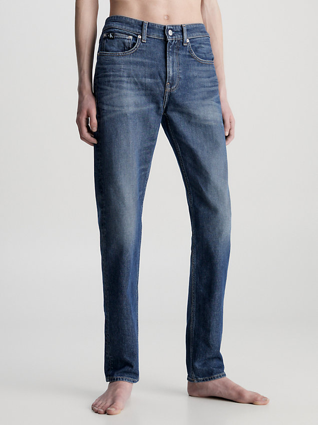blue slim fit tapered jeans für herren - calvin klein jeans