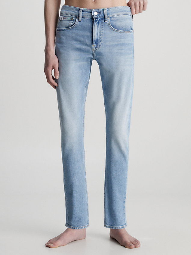 blue slim fit tapered jeans für herren - calvin klein jeans