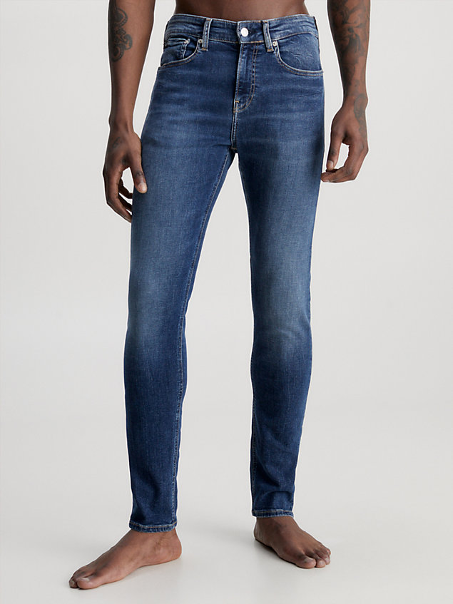jeans vestibilità skinny blue da uomo calvin klein jeans