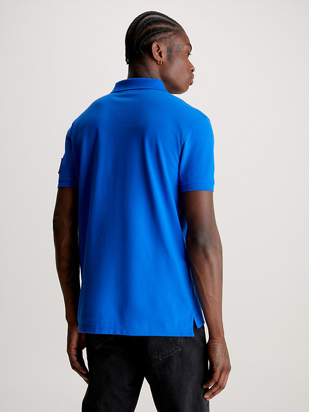 blue koszulka polo z naszywką dla mężczyźni - calvin klein jeans