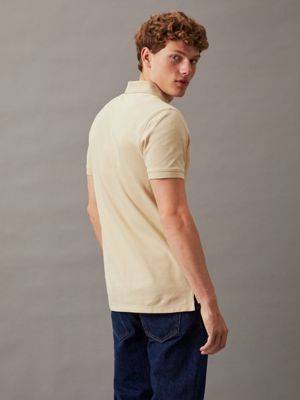 pale khaki badge polo shirt for men calvin klein jeans