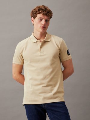 khaki badge polo shirt for men calvin klein jeans