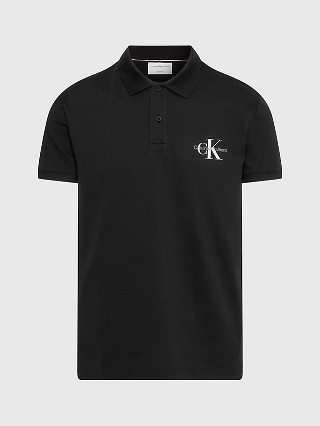 black monogram polo shirt for men calvin klein jeans