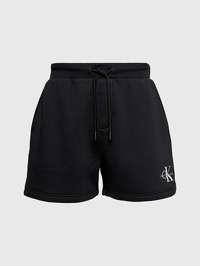 black monogramm-jogging-shorts für herren - calvin klein jeans
