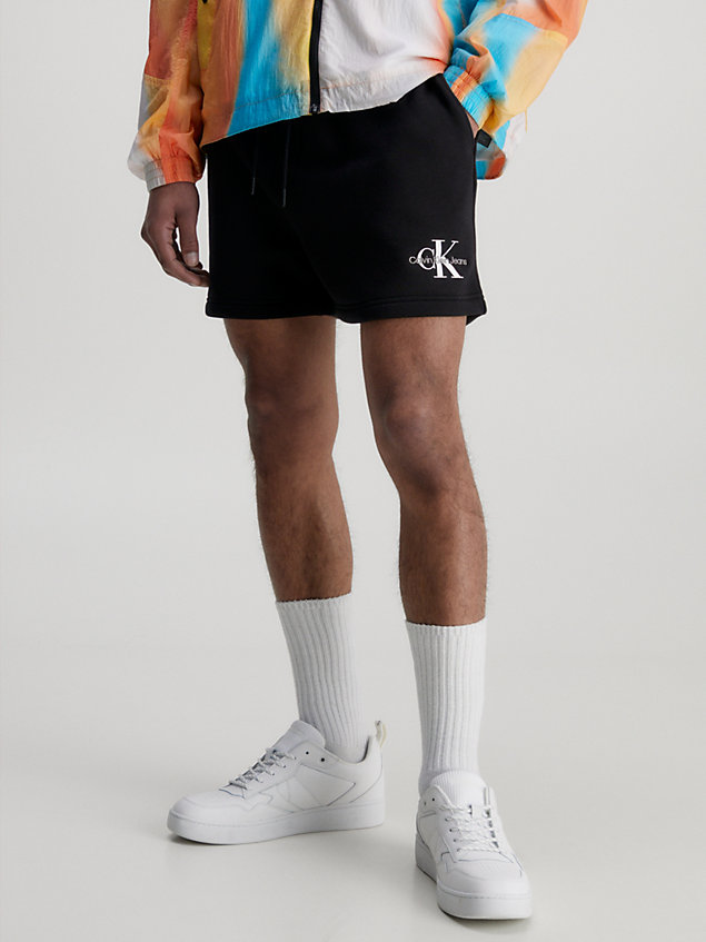black monogram jogger shorts for men calvin klein jeans
