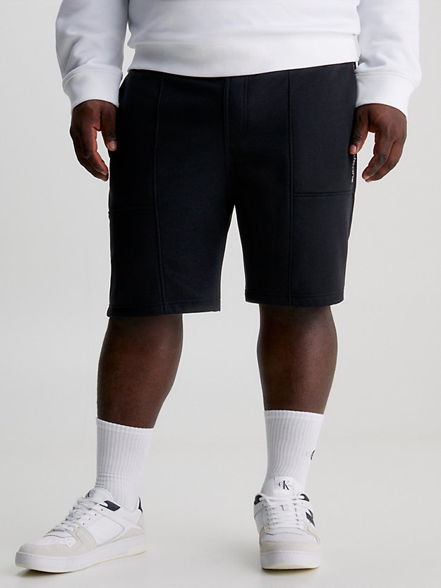 ck black logo tape-jogging-shorts für herren - calvin klein jeans