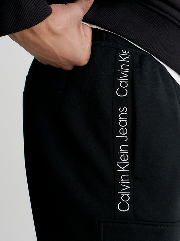 ck black logo tape jogger shorts for men calvin klein jeans