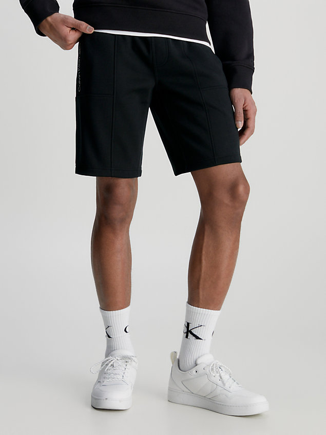 short de jogging avec logo tape black pour hommes calvin klein jeans