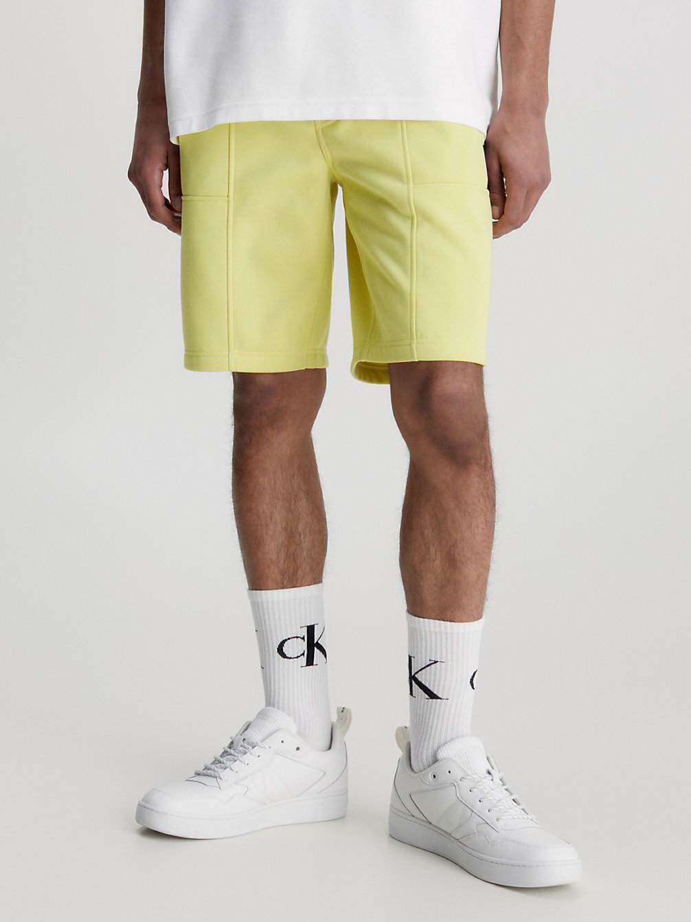 YELLOW SAND Logo Tape Jogger Shorts undefined men Calvin Klein