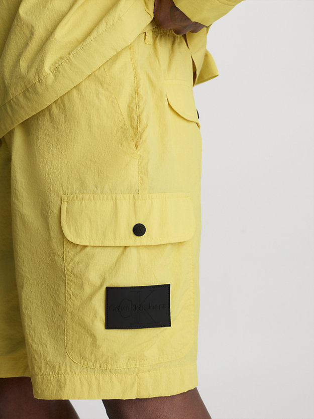 yellow sand recycled nylon cargo shorts for men calvin klein jeans