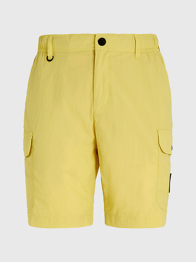 gold recycled nylon cargo shorts for men calvin klein jeans